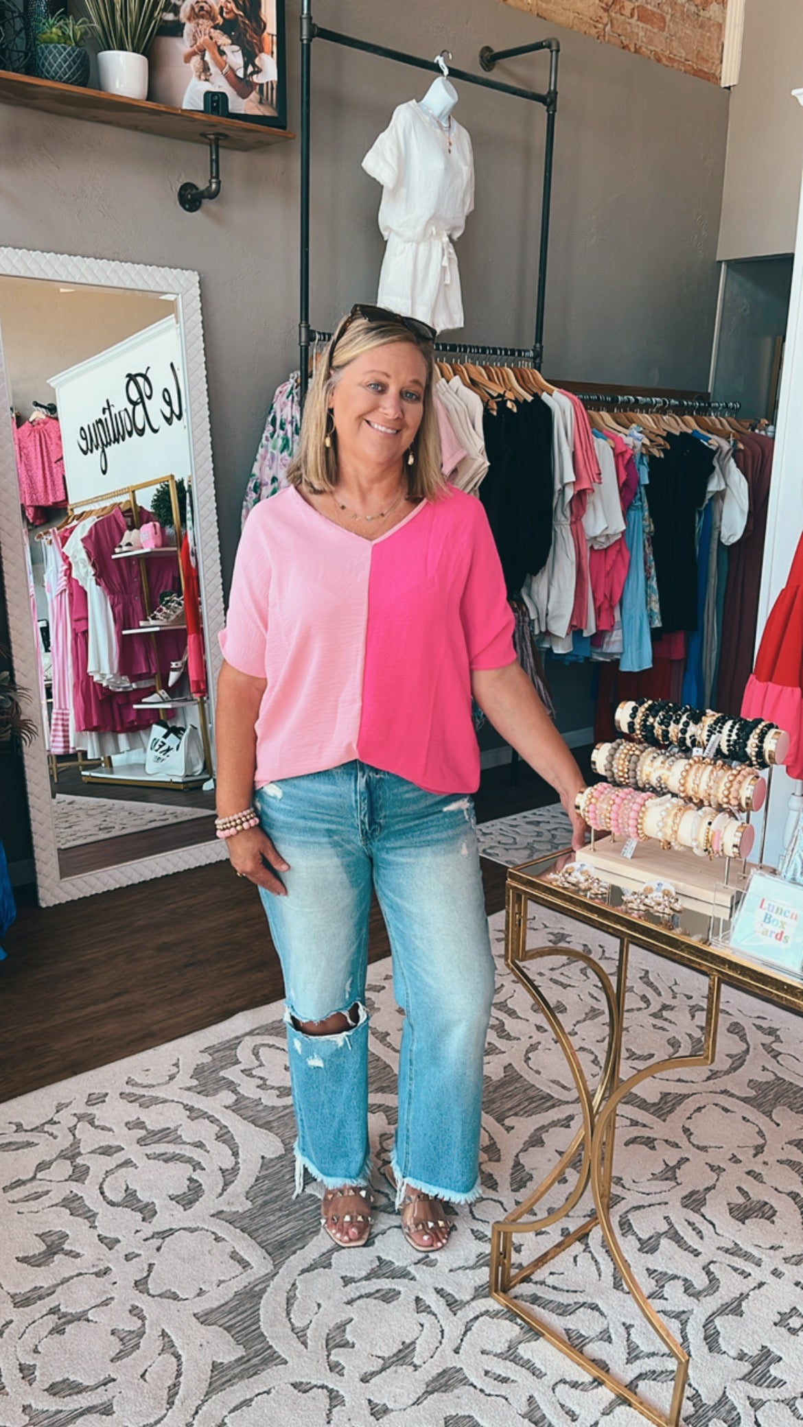 Two Tone Pink Blouse