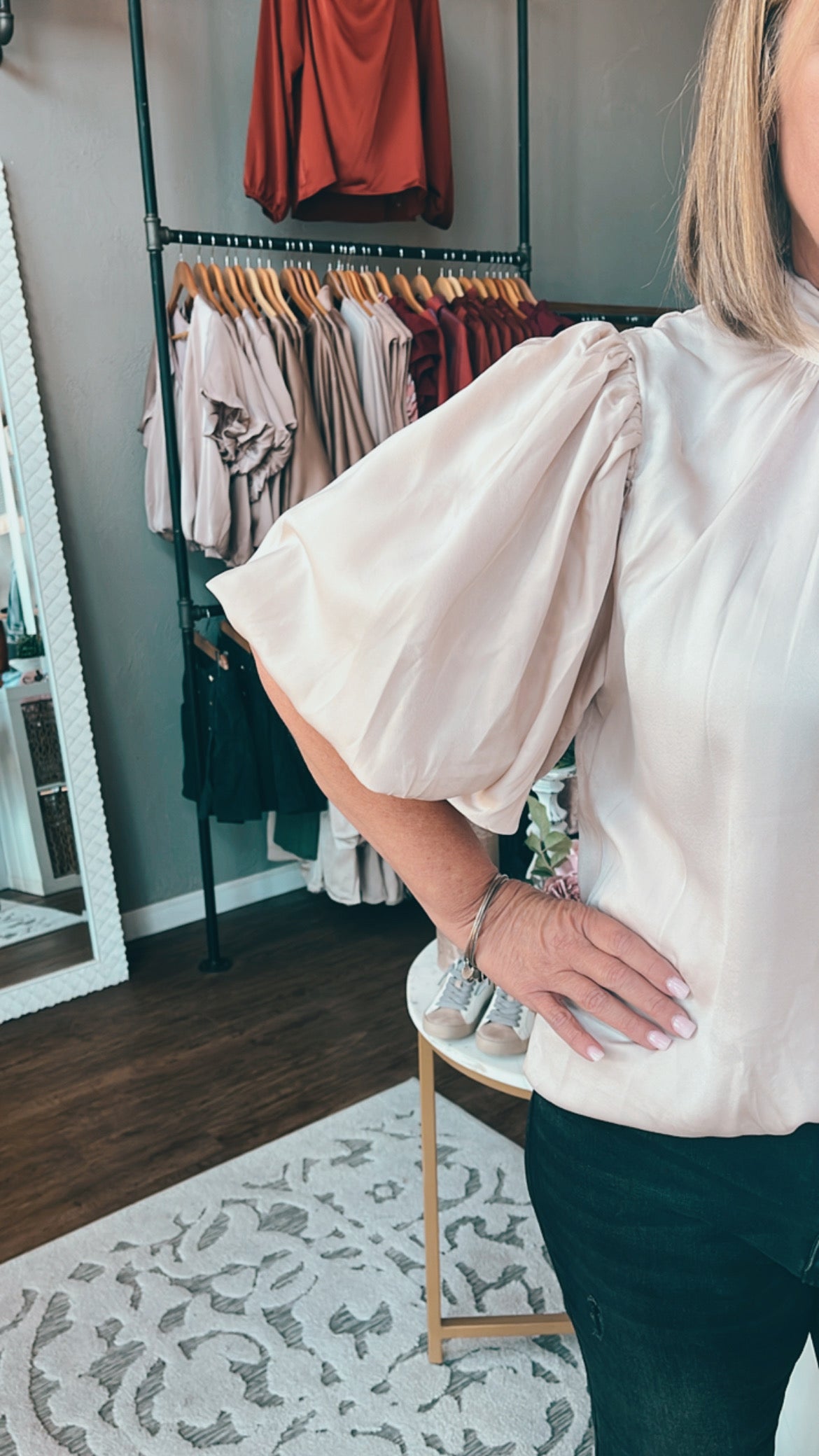 Abi Natural Satin Blouse