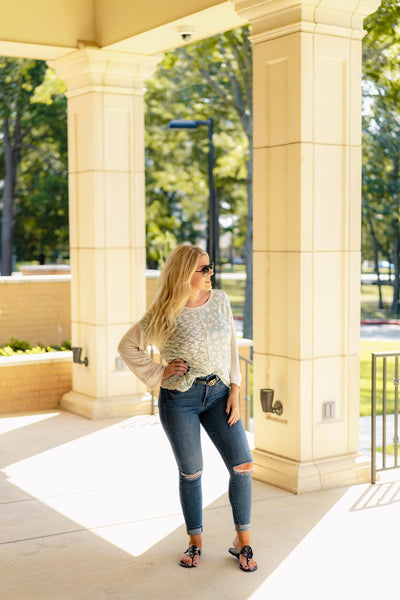 Leopard Block Light Weight Sweater