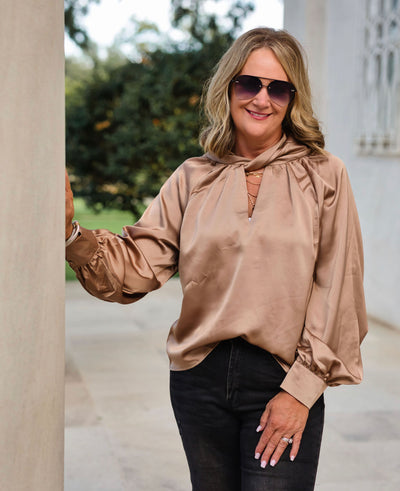 The Champagne Knotted Blouse