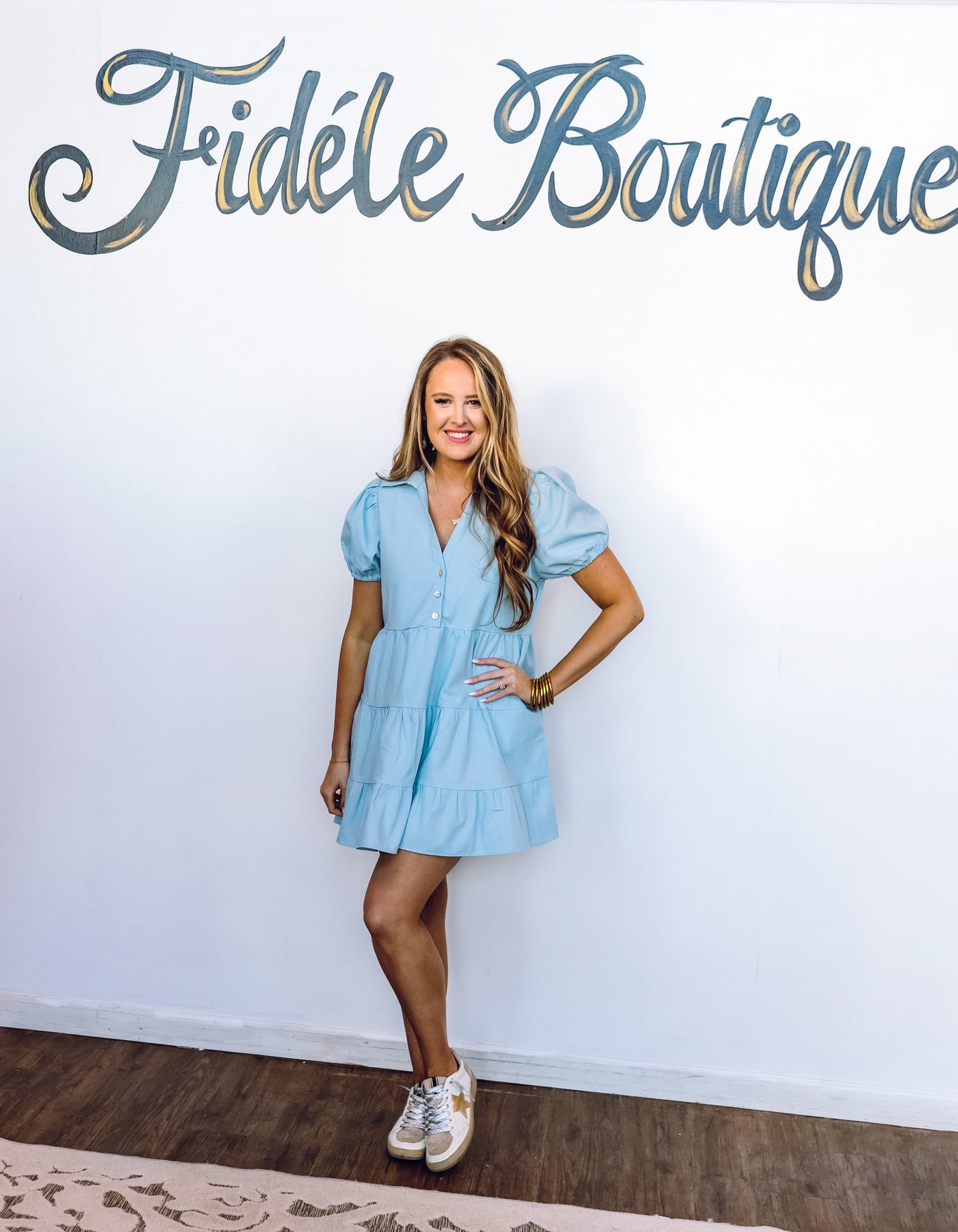 Dressy Days Baby Blue Tiered Dress
