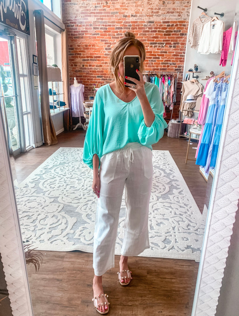 Misty White Pant