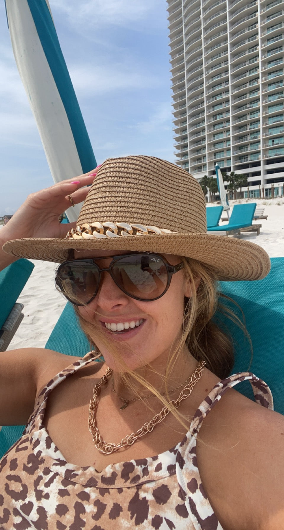 Beach Hat Gold Chain