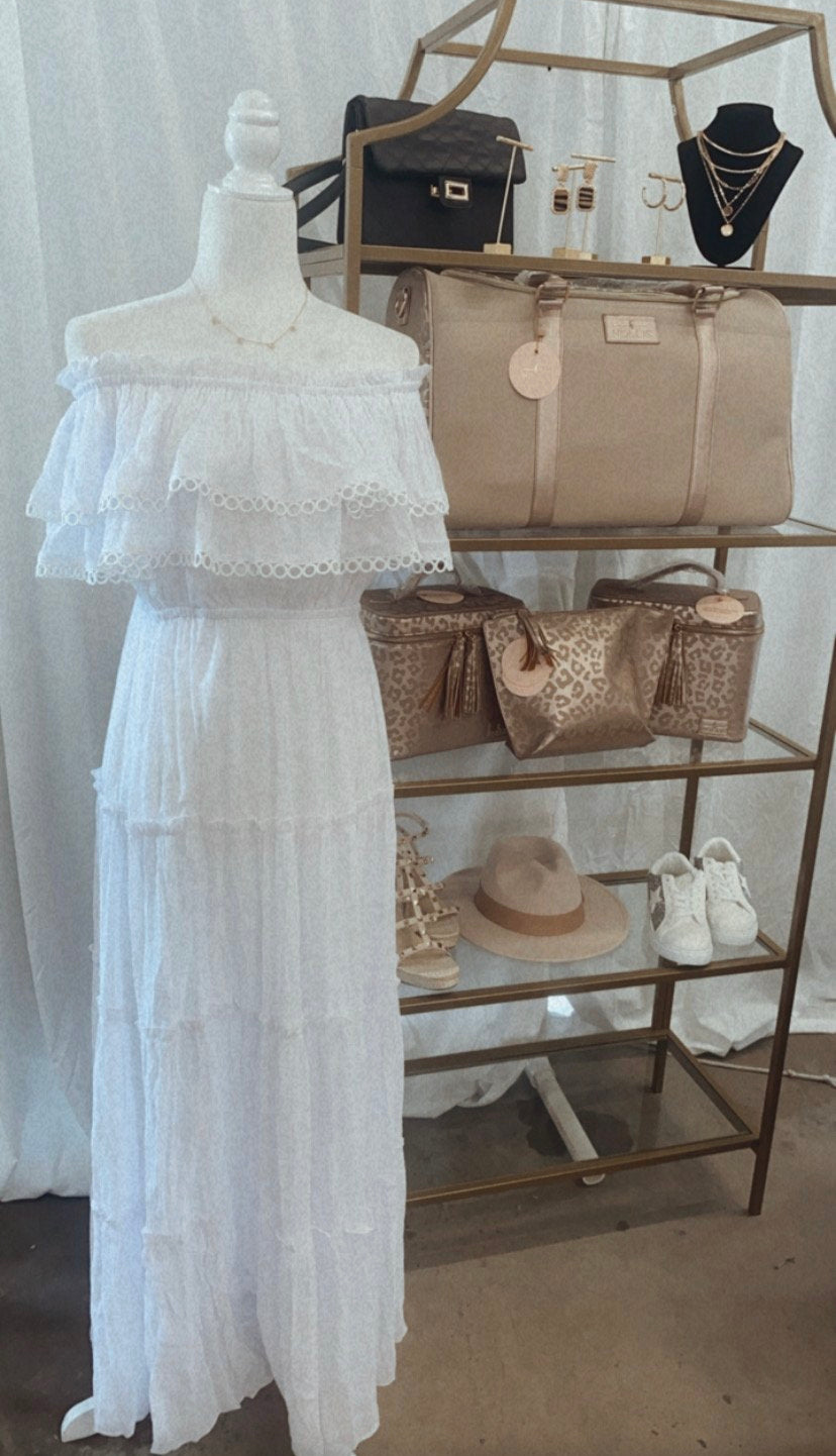 Seaside Off The Shoulder White Maxi