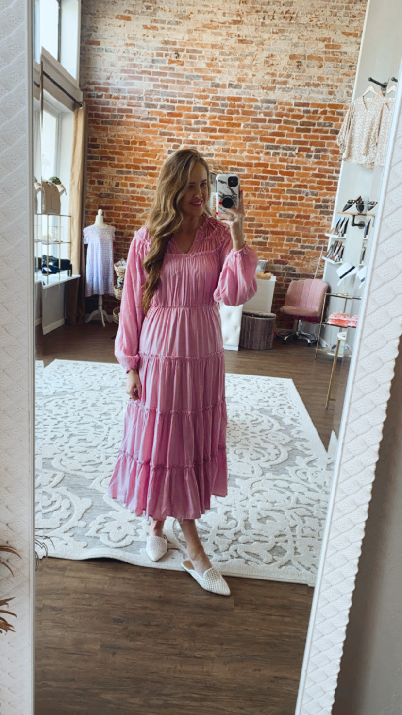 Whitney Pink Midi Dress