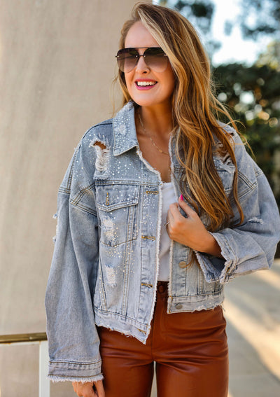 Gabbi Rhinestone Denim Jacket