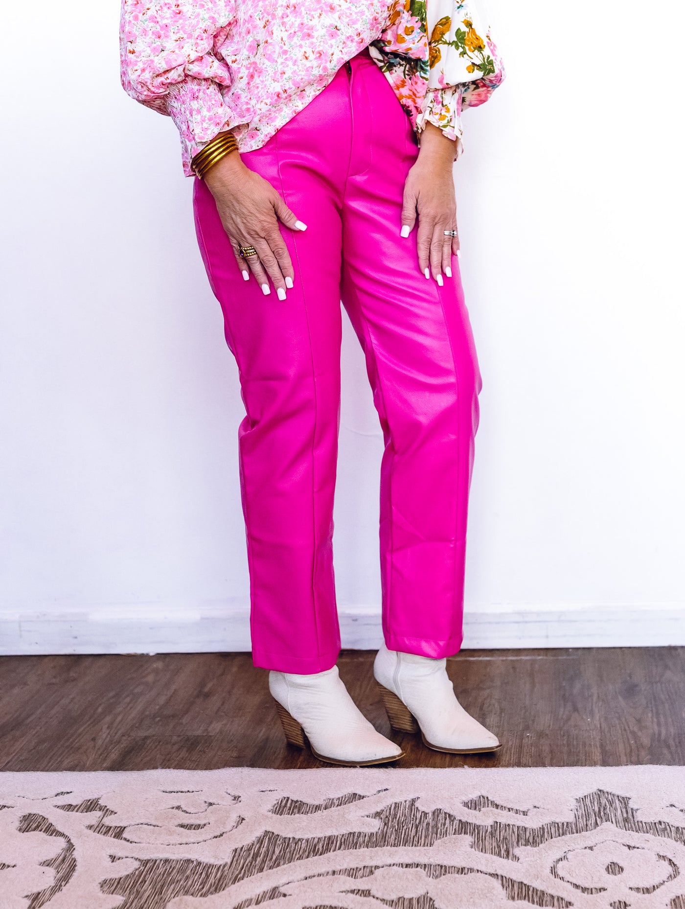 Pink Leather Pants Fidèle by K Hill