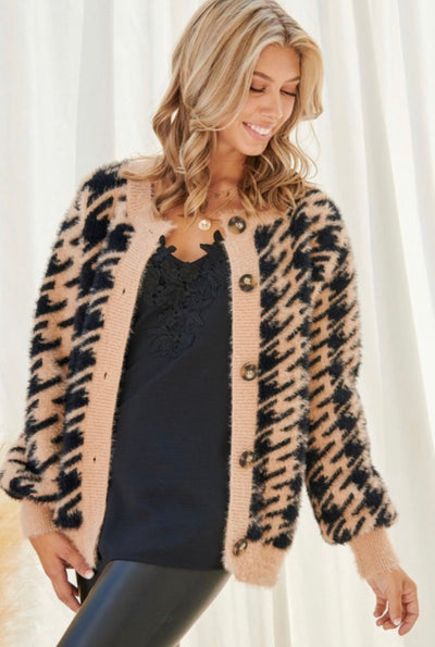 Latte Black Sweater Cardigan