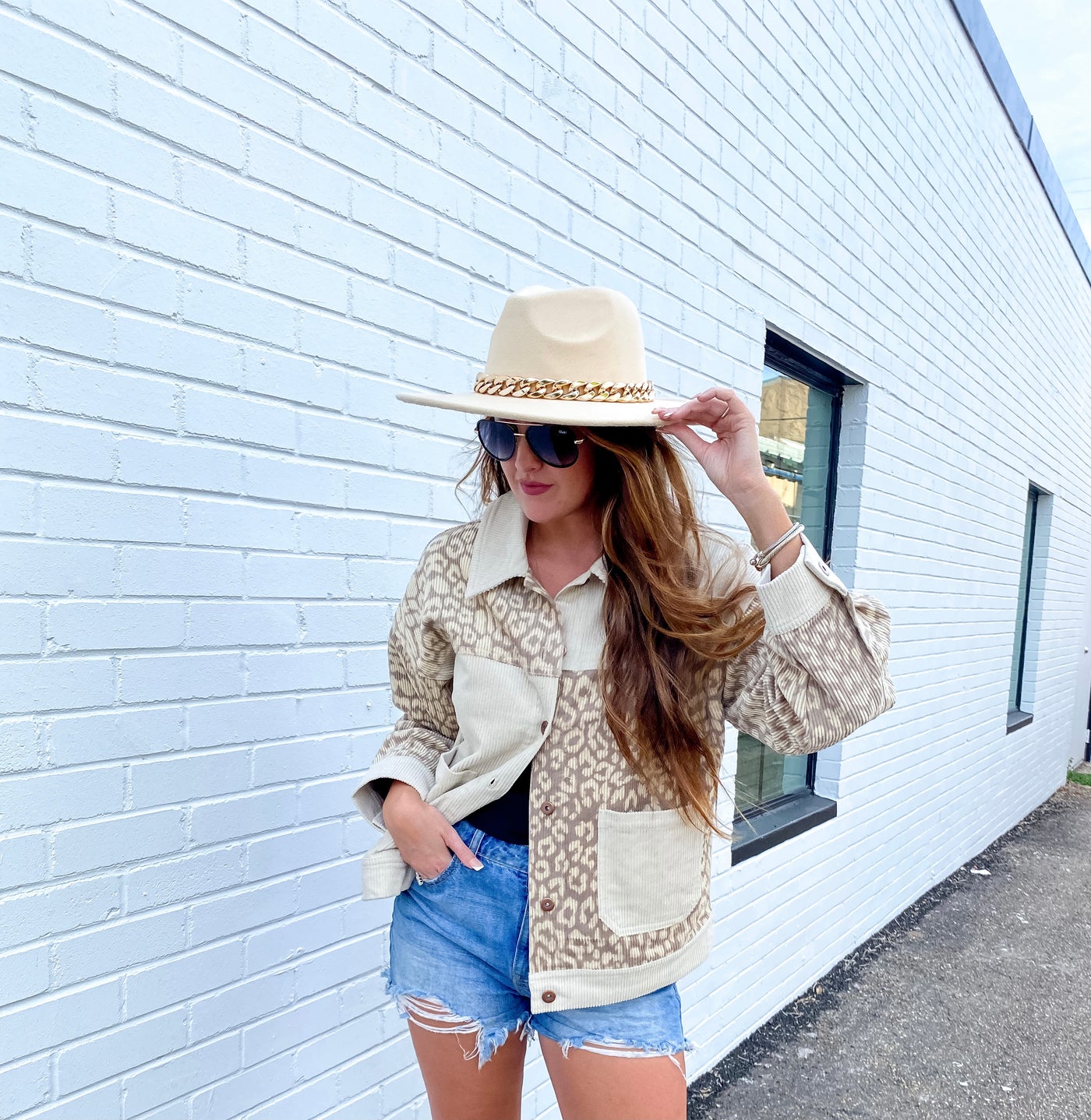 Beige Leopard Corduroy Jacket
