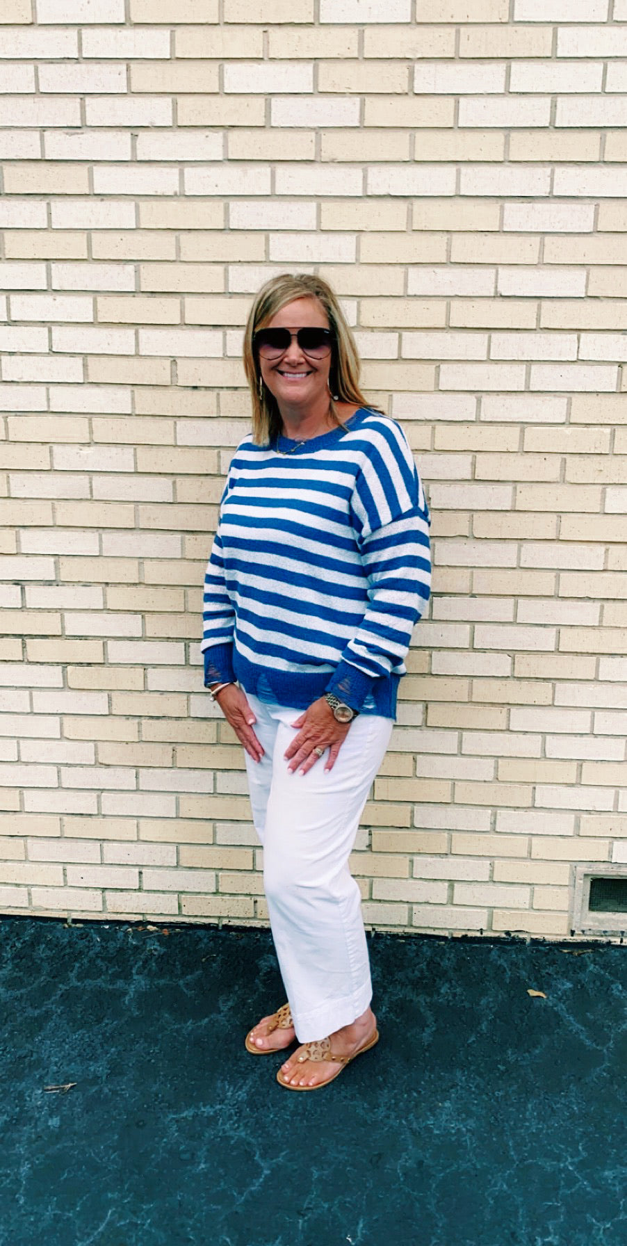 Navy Striped Sweater