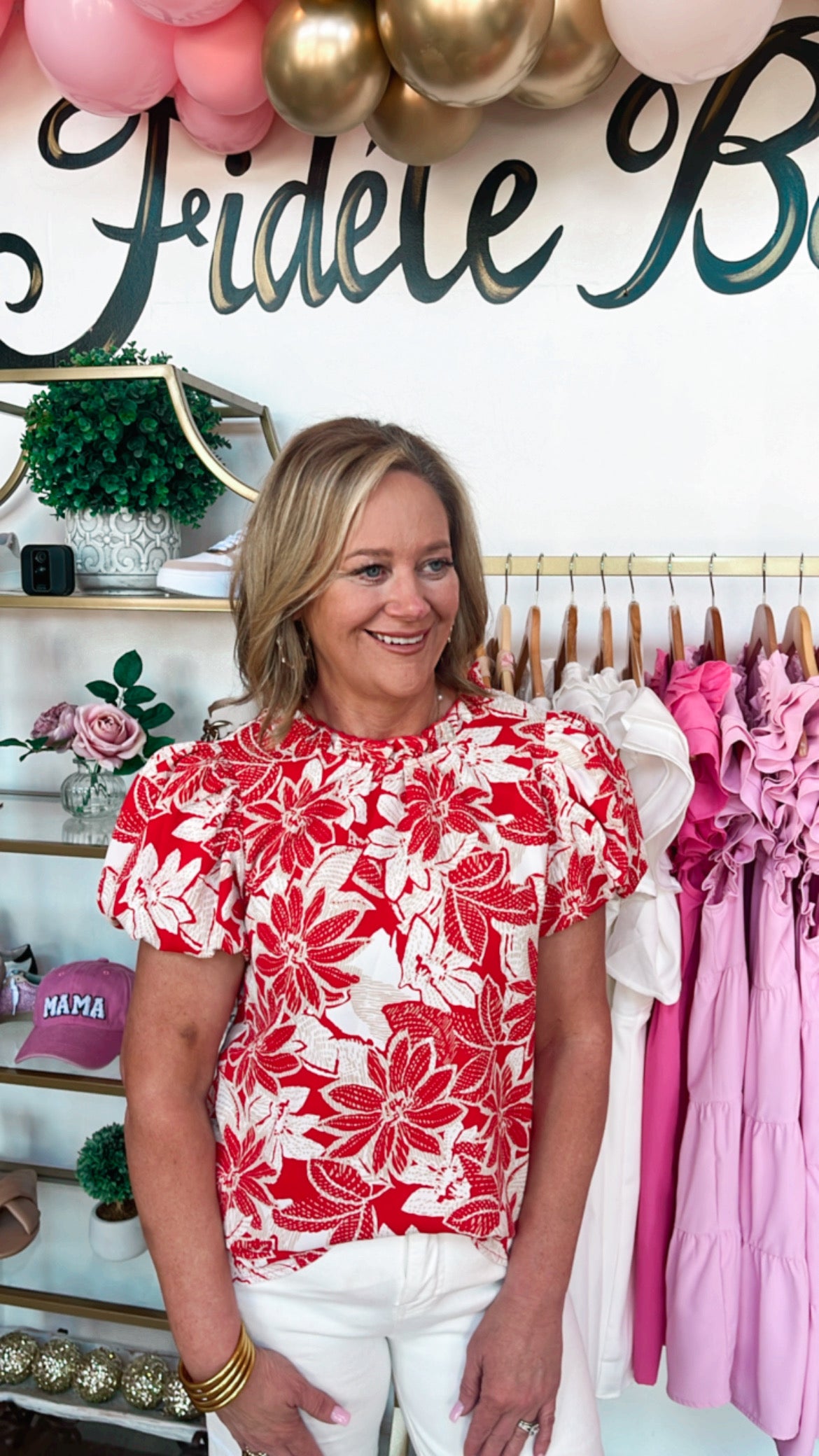 Macy Red Floral Blouse