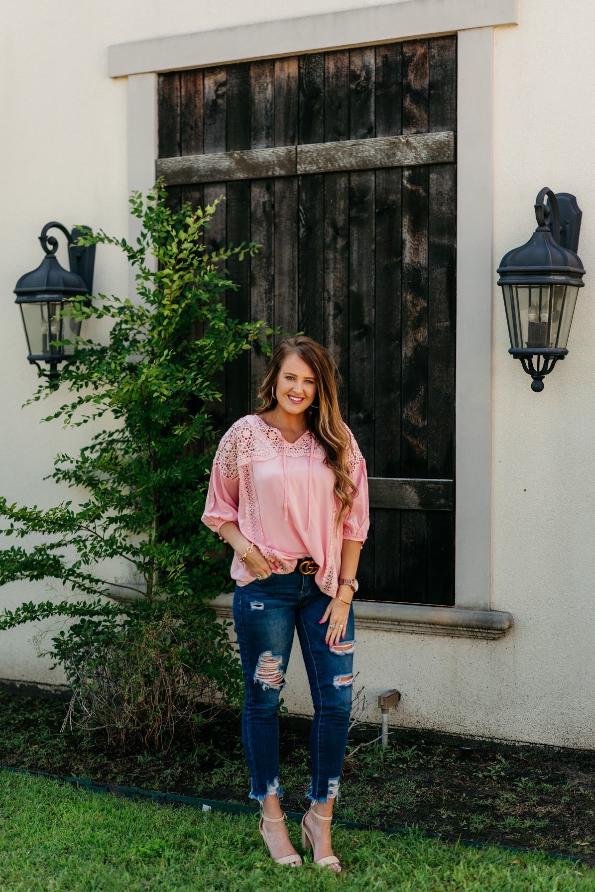 Coral Lace Blouse