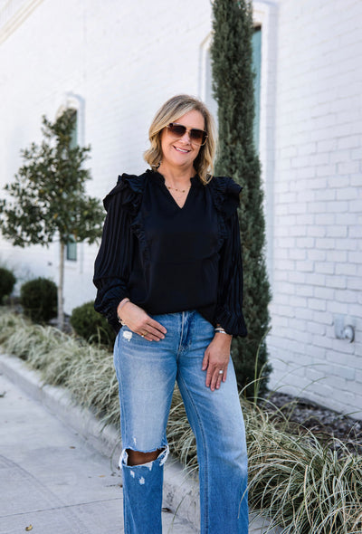 Forever Fall Misty Black Blouse