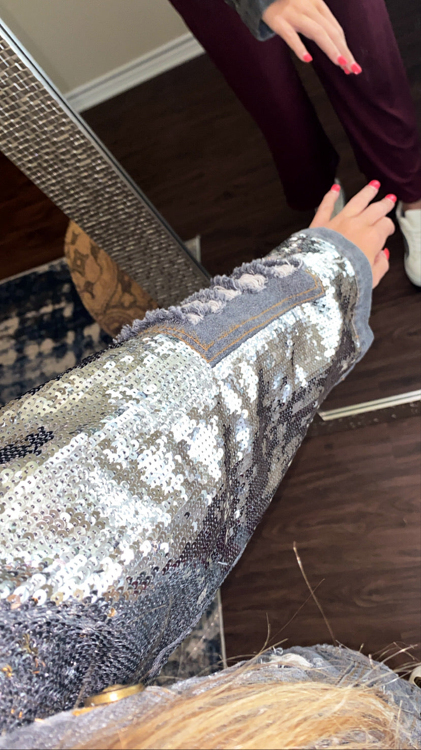 Shine Bright Sparkle Denim Jacket