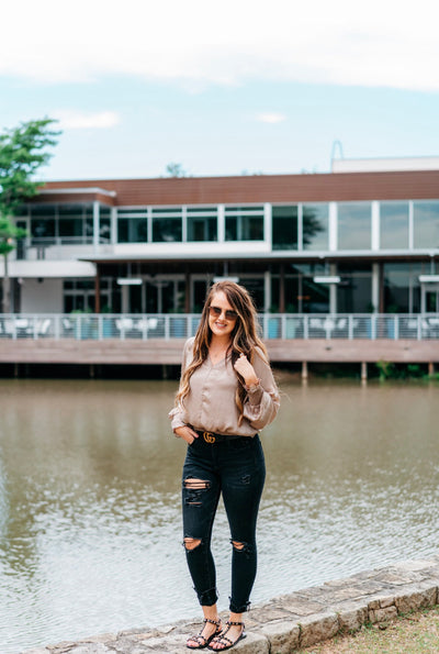 Date Night and Champagne Blouse - Fidèle by K Hill