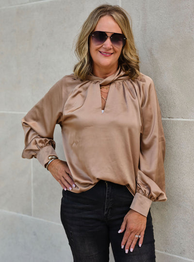 The Champagne Knotted Blouse