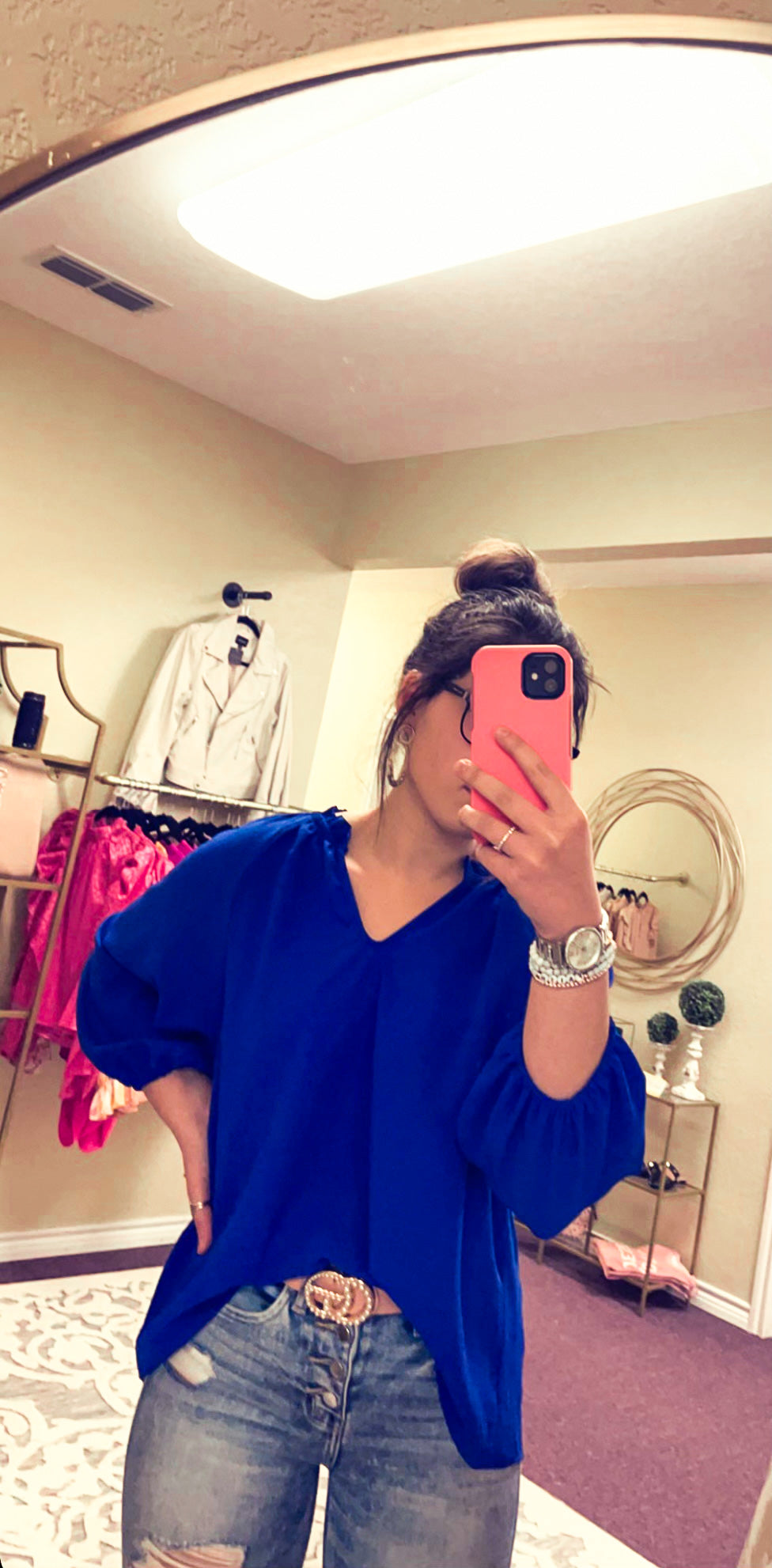 Royal Blue Blouse