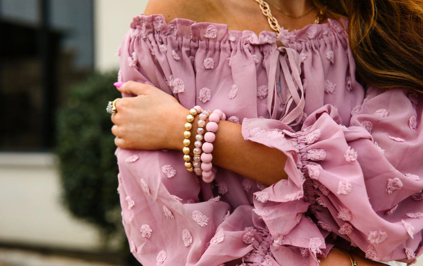 Annistyn Pink Off the Shoulder Top