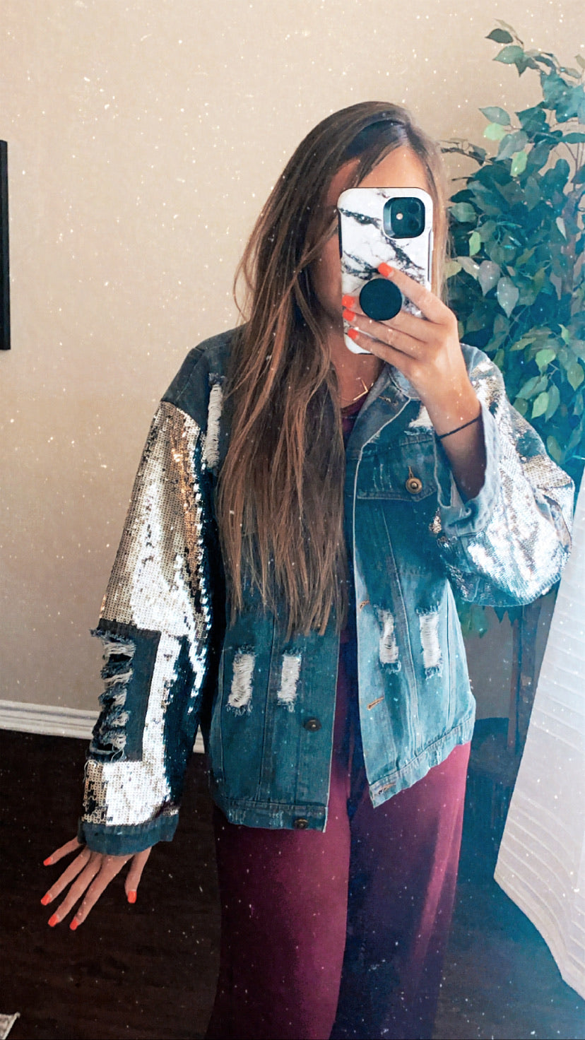 Shine Bright Sparkle Denim Jacket