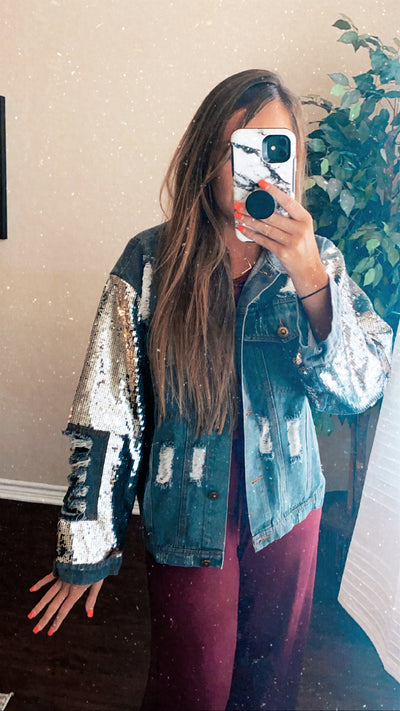 Shine Bright Sparkle Denim Jacket